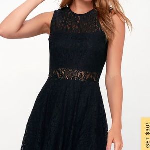 Everleigh Black Lace Skater Dress